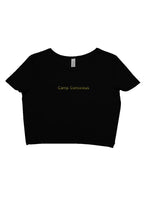 Load image into Gallery viewer, camp conscious for dyslexic awareness - crop t shirt
